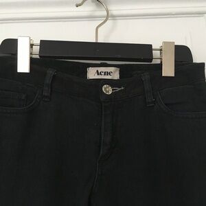 Rare Acne black and suede skinny jeans pants Kex Hitcher size 25-26 XS S